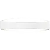 Zafferano Moderne LED-Wandleuchte Bridge aus mattweißem Aluminium, 18 W, 3000 K, elegantes Design für die Innenbeleuchtung, Abmessungen 44 x 10 x 11 cm