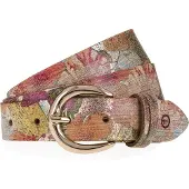 Tamaris Ledergürtel "Cecilia Gold" mit 3 cm Breite, aus Rindsleder, im Metallic-Design oder Animal-Look