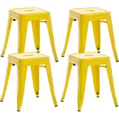CLP 4er Set Hocker Armin aus Metall | Farbe gelb