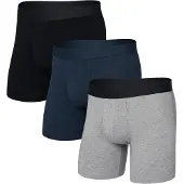 Saxx - Droptemp Cooling Cotton Boxer Brief Fly 3-Pack - Alltagsunterwäsche Gr S grau