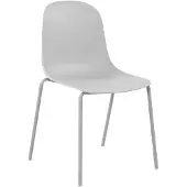 CLP Stapelstuhl Hardin mit ergonomische Kunststoffschale und stabilem Metallgestell hellgrau