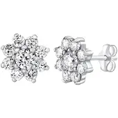 Silvego Silver earrings of clear zircon for the purse