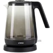 Livoo Wasserkocher – – DOD216N – 2200 W – 1,7 l – Glas / Schwarz