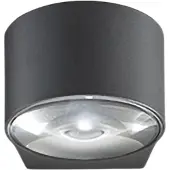 Zafferano LED-Wandleuchte mit Linsenoptik, doppelte Lichtausstrahlung, Alu-Druckguss, Dunkelgrau, 12W, IP65, Außen & Innen, Maße: 7,6 x 10,5 x 12 cm, Modern