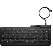 HP 405 Tastatur mit Hintergrundbeleuchtung für mehrere Geräte, Volle Größe (100%), Kabelgebunden, USB, Membran Key Switch, Schwarz