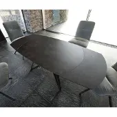 DELIFE Esstisch Carlow 130/200x95 cm Keramik Grau Metall ausziehbar