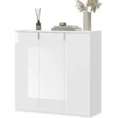 Inn.Furn Kommode "SystemX" weiß Hochglanz Sideboard Mehrzweckschrank 91 x 99 cm