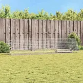 vidaXL Hühnerkäfig Silber 430 x 100 x 85 cm Verzinkter Stahl
