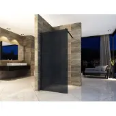 Aloni Eco Walk- In Duschwand aus Rauchglas schwarz 1400x2000mm