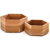 Intergard Blumenkasten Pflanzkasten hartholz sechseckig 55x55cm