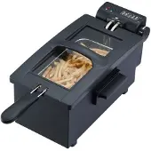 Continental Edison Fritteuse – – CEFR3BLK – 3 l – 2000 W – 1 Korb – Schwarz