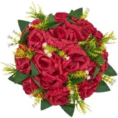 Vevor Kunstblumen, 10 Stück, 240 x 240 x 120 mm, Kunstblumenkugeln, künstliche Blumenarrangements, Seidenrosen Blumenstrauß für Hochzeits-Tafelaufsätze, Tischdekorationen zu Hause, Partys