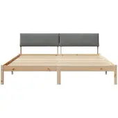 vidaXL Bettgestell Braun und Dunkelgrau 180 x 200 cm Massivholz Kiefer