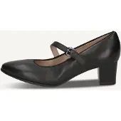 Caprice Damen Pumps Leder Spangenpumps Blockabsatz 9-22310-44, Größe:39 EU, Farbe:Schwarz