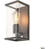 SLV Aussenwandleuchte mit Bewegungsmelder Quadrulo, schwarz, Aluminium, Modern