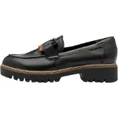 Tamaris Loafer , Damen, Gr. 38, Synthetik Textil, schwarz, Glattleder, unifarben, Schuhe Loafer, Blockabsatz, Slipper, Businesschuh mit Touch-It-Ausstattung