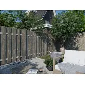 WOODTEX Sichtschutzzaun Pinus Bohlen Zaun KDI Grau