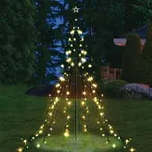 BURI Garten-Lichterpyramide mit 200 LEDs Lichterkette Beleuchtung Lichternetz