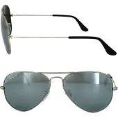 Ray-Ban RB 3025 AVIATOR LARGE METAL Unisex-Sonnenbrille Vollrand Pilot Metall-Gestell, silber
