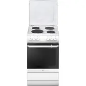 Amica SHE 11545 W Elektroherd, Weiß, 69 l Volumen, 50 cm Breite, , Ober-/Unterhitze, 4 Kochfelder, Hitzeschutz-TÃ1/4r