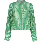 Geisha Blouse Ecru/green Größe: 3XL | Longsleeves Outlet | Damen | Braun