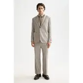 Scotch & Soda Unconstructed Melange Jersey Relaxed Fit Blazer Plaza Taupe Größe: L | Blazer Outlet | Herren | Schwarz