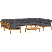 vidaXL 6-tlg. Garten-Sofagarnitur aus Paletten mit Kissen Akazienholz