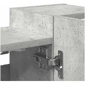 vidaXL Bad-Spiegelschrank Betongrau 80x20,5x64 cm Holzwerkstoff