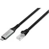 Digitus USB-C - RJ45 Ethernet Kabel, 1Gbit/s, 10m, 10 m, Cat6a, S/FTP (S-STP), RJ-45, Schwarz