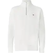 Gant für Herren. 2008005 Weiß gebrochener Half-Zip-Pullover Jersey Shield (M), Lässig, Baumwolle