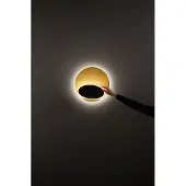 Perenz DRUM LED-Deckenleuchte aus mattschwarzgoldenem Metall 33W