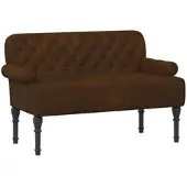 vidaXL Zweisitzer mit Knopfheftung Braun 120 x 65 x 78 cm