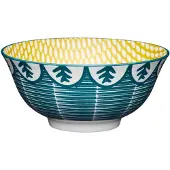 Kitchencraft Glazed Stoneware Bowl, Leafy Green, 15.5x7.5cm, Labelled