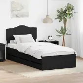 vidaXL Bettrahmen mit Schubladen Schwarz 100 x 200 cm Ingenieurs Holz