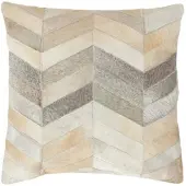 Homescapes PATCHWORK-KISSEN Fell & Leder 45/45 cm Chevron