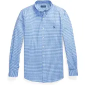 Ralph Lauren für Herren. 710928254004 Schmal geschnittenes blaues Popeline-Hemd aus Stretch-Popeline (L), Lässig, Baumwolle, Klassisch,