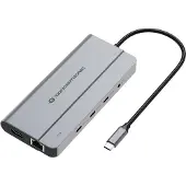 Conceptronic DONN34G 10-in-1 USB 3.2 Gen 2 MST dockingstation, HDMI 4K 60Hz, DisplayPort 8K 30Hz, GbE 1000Mbps, USB-C 10Gbps x 3, USB-A 480Mbps x 2, 3.5mm Audio, 100W USB PD