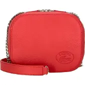 Lacoste Leder Umhängetasche Schultertasche Croco Crew Crossover Bag Pompier rot