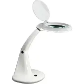 Perenz LED-Tischleuchte mit Lupe, 6,5 W, 520 lm, 3000 K, weißes Kunststoffgehäuse, modernes und funktionales Design -