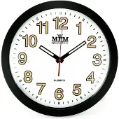 MPM -Quality Wanduhr Tala rund Ø 300 mm Kunststoff Weiß/Schwarz