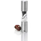 AdHoc Pfeffer- und Salz-Doppelmühle Duomill Pure, CeraCut Ceramic Mahlwerke, Edelstahl/Acryl, D: 4,5 cm, H: 22 cm