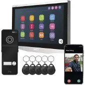 Emos GoSmart Video-Türsprechanlage mit WiFi und App, wasserdichte Full-HD Kamera (2MP/1080p) mit RFID-Chips, Monitor mit 7'' LCD-Farbdisplay, H4020
