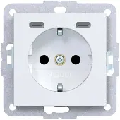 Hager SCHUKO-Steckdose A.x / C.x, 2x USB-C 20W, lichtweiß matt, 1 Stk.