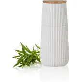 AdHoc Pfeffer- / Salzmühle Scape, white, CeraCut Ceramic Mahlwerk, Kunststoff/Eichenholz, D: 5,8 cm, H: 12,3 cm