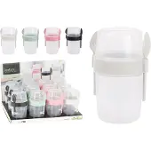 Ek Bielefeld Kinderland/Spielwaren Essensbehälter mit Besteck Lunchbox 1,1l transparent Becher