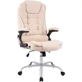 CLP Bürostuhl ergonomisch 150 kg belastbar Thor, Drehstuhl mit modernes Design | Farbe creme