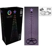 Christmas Decoration Deko-Weihnachtsbaum 370 LED RGB 210 cm – Schwarzer Lichtbaum für Innen