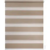 Lichtblick Doppelrollo blickdicht ohne Bohren Klemmbar, Anschraubbar Taupe 120 cm x 150 cm (B X L)