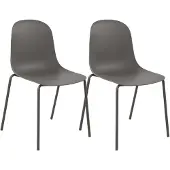 CLP 2er Set Stapelstuhl Hardin ergonomisch geformt taupe