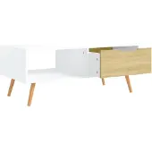 vidaXL Couchtisch Weiß und Sonoma-Eiche 100x49,5x43 cm Holzwerkstoff
